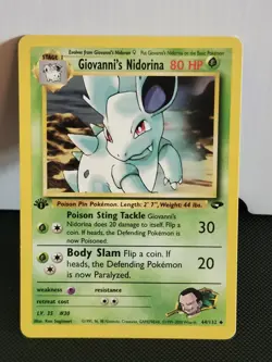 Pokemon TCG Card Gym Challenge 1ST EDITION Giovanni's Nidorina 44/132 Regular - Image 1