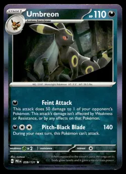 Umbreon 59/131 Pokemon Card Prismatic Evolutions Rare 110 HP Holo LP SC - Image 1