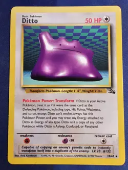Pokemon WOTC Card - Ditto - Fossil Set - Non-Holo Rare - 18/62 -Nm- - Image 1