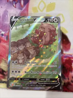Pokemon TCG Greedent v Fusion Strike Holo Card 257/264 Full Art Ultra Rare NM - Image 1