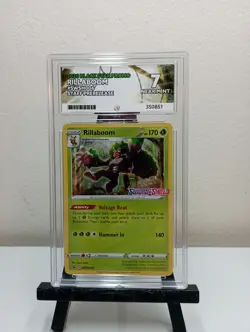 Rillaboom Staff Prerelease Promo Sword And Shield Ace Graded 7 Pokemon card - Image 1