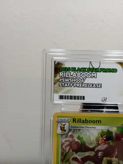 Rillaboom Staff Prerelease Promo Sword And Shield Ace Graded 7 Pokemon card - Image 3