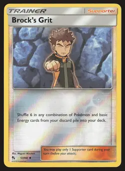 Hidden Fates Brock's Grit #53/68 Reverse Holo Pokemon Card - Image 1