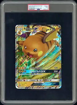 PSA 9 MINT Raichu GX Hidden Fates SM213 Black Star Promo 213 JUMBO Pokemon Card - Image 1