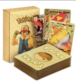 55 Pcs Gold Foil Pokemon Cards Pack - VMAX GX TCG Rare Card Lot/collectible/gift - Image 1