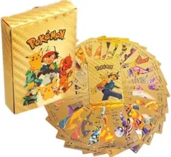 55 Pcs Gold Foil Pokemon Cards Pack - VMAX GX TCG Rare Card Lot/collectible/gift - Image 2