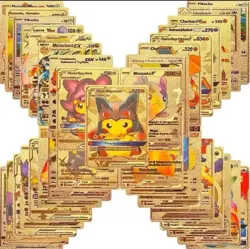 55 Pcs Gold Foil Pokemon Cards Pack - VMAX GX TCG Rare Card Lot/collectible/gift - Image 3