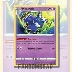 Meowstic HOLO RARE card 61/163 Battle Styles 2021 Pokemon TCG NM/LP - Image 2
