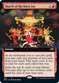 x1 March of Reckless Joy - Extended Art R MTG Kamigawa: Neon Dynasty M/NM, Engli - Image 1