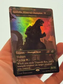 1X FOIL Godzilla, Primeval Champion BORDERLESS NM MTG Magic Ikoria Godzilla EDH - Image 2