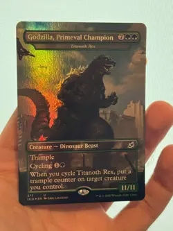 1X FOIL Godzilla, Primeval Champion BORDERLESS NM MTG Magic Ikoria Godzilla EDH - Image 3