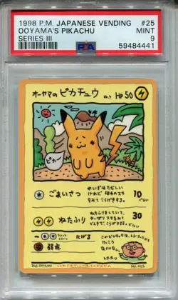 Pokemon Japanese Pocket Monsters Vending Series III #25 Ooyamas Pikachu PSA 9 - Image 1
