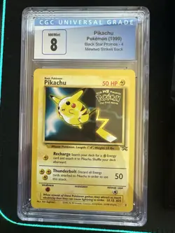 PIKACHU Black Star Promo #4 Pokemon 1999 Mewtwo Strikes Back Movie CGC 8.5 NM - Image 1