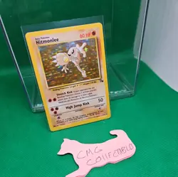 Hitmonlee Holo Fossil 7/62 Unlimited Rare Pokemon - Image 2