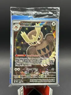 Noctowl - 141 Pokemon Center Stamped Stellar Crown Black ⭐ Promo (Sealed) - Image 1