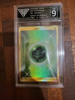 GG 9 🔥🔥 Grass Energy Secret Rare SM - Guardians Rising 167/145 Pokemon TCG - Image 1