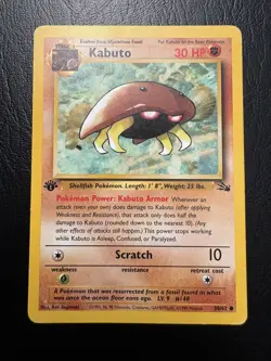 Pokemon Kabuto 1st Edition Fossil Set 1999 50/62 WOTC HP See Pics *A - Image 1