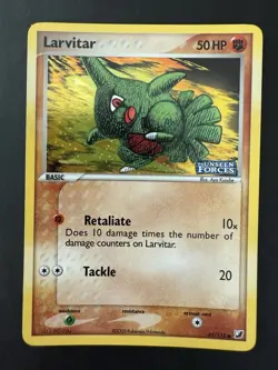 Pokemon TCG EX Unseen Forces Larvitar 61/115 Reverse Stamped Holo Near Mint - Image 1