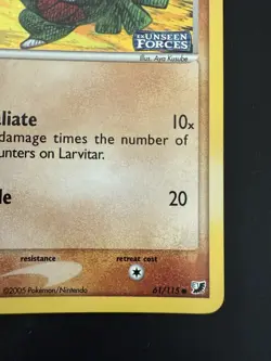 Pokemon TCG EX Unseen Forces Larvitar 61/115 Reverse Stamped Holo Near Mint - Image 2