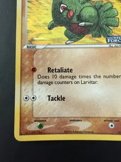 Pokemon TCG EX Unseen Forces Larvitar 61/115 Reverse Stamped Holo Near Mint - Image 5