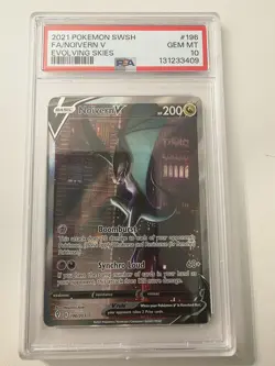 Psa 10 2021 Pokemon Evolving Skies Noivern V Alt Art #196 - Image 1