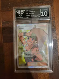 Pokemon Hidden Fates Hiker SV85/SV94 Full Art Ultra Rare Shiny Vault Holo GG 10 - Image 1