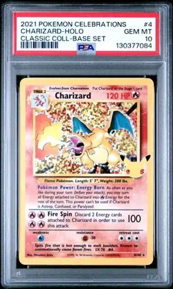 2021 POKEMON CELEBRATIONS CLASSIC COLLECTION #4 CHARIZARD-HOLO PSA 10 GEM MINT - Image 1