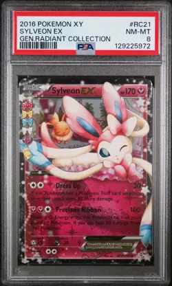 2016 POKEMON XY GENERATIONS RADIANT COLL #RC21 SYLVEON EX PSA 8 - Image 1