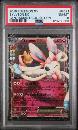 2016 POKEMON XY GENERATIONS RADIANT COLL #RC21 SYLVEON EX PSA 8 - Image 1