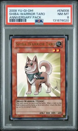 2008 Yu-Gi-Oh! Shiba-Warrior Taro Anniversary Pack YAP1 Limited Ultra Rare PSA 8 - Image 1