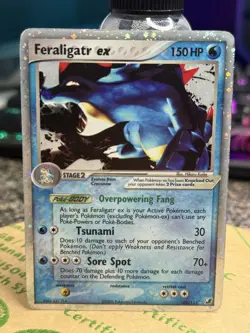 Pokemon TCG Feraligatr EX Holo Rare Card 103/115 Unseen Forces - DAMAGED - Image 1