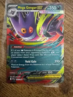 Pokemon Mega Gengar EX 56/94 Phantasmal Flames top of the card edges are frayed - Image 1