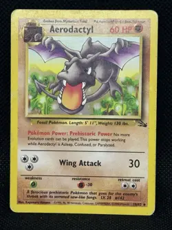 Aerodactyl 16/62 LP- Fossil- Non Holo Rare- Pokemon Trading Card Game- Nintendo - Image 1