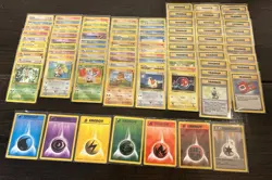 1999 Pokemon Base Set COMPLETE Unlimited Lp/MP NON HOLO Cards #17-102 Lot - Image 1