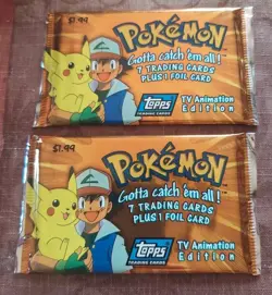 POKEMON Gotta catch 'em all! TV ANIMATION EDITION Topps Trading Cards 7 Cards - Image 1
