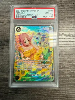 One Piece Card Rebecca OP05-091 SP Alt Art PSA 10 Wings Of The Captain OP06 CCG - Image 1