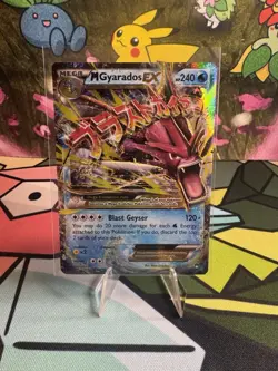 Pokemon Mega Gyarados EX TCG Holo Card Breakpoint Rare 27/122 - Image 1