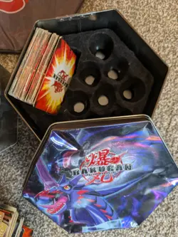 Bakugan Lot 70 Battle Brawlers 100+ Magnetic Cards 2 Tins Popup Arena - Image 2