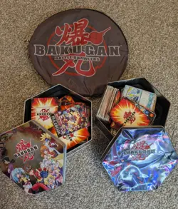 Bakugan Lot 70 Battle Brawlers 100+ Magnetic Cards 2 Tins Popup Arena - Image 4