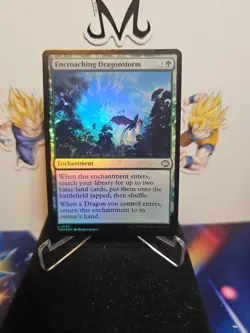 Magic the Gathering Tarkir: Dragonstorm Encroaching Dragonstorm Foil Near Mint - Image 1