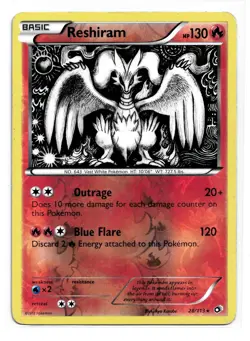 Reshiram 28/113 Legendary Treasures Reverse Holo Pokemon TCG Holor Rare - Image 3