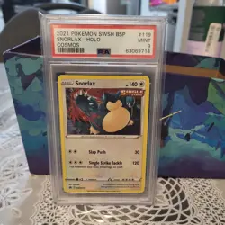 2021 POKEMON SWSH BLACK STAR PROMO #119 SNORLAX-HOLO PSA 9 Chilling Reign - Image 1