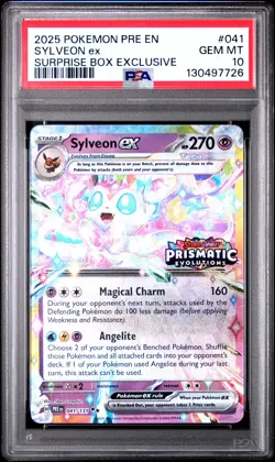 2025 POKEMON PRE EN-PRISMATIC EVOLUTIONS #041 SYLVEON EX PSA 10 - Image 1