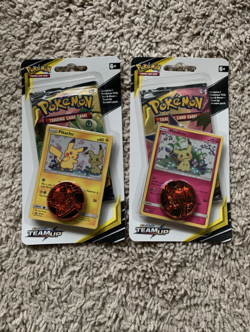 2x Sealed TEAM UP Blister Packs (Pikachu SM162 + Mimikyu SM163) Pokemon Cards - Image 1