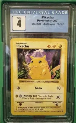 1999 Pokemon Pikachu Base Set Shadowless 58/102 - Image 1