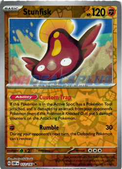 NM Pokemon Obsidian Flames Stunfisk Reverse Holo 112 - Image 1