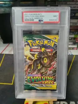 Pokemon Evolving Skies Umbreon Art Authentic Sealed Graded Booster Pack PSA 9 - Image 1