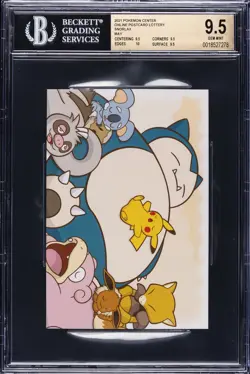 2021 POKEMON CENTER ONLINE POSTCARD LOTTERY MAY SNORLAX BGS 9.5 - Image 1