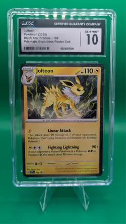 Pokemon Jolteon Prismatic Evolutions Poster Collection #169 Jolteon CGC 10 - Image 1