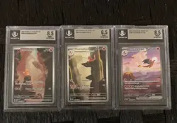 Pokemon 151 EX Charizard, Charmander, Charmeleon PSA 9 English Edition - Image 1